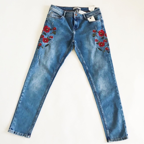 Zara embroidered ankle denim - Picture 2 of 4